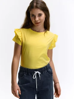 GATE Bawełniana koszulka z falbankami|Dzieci Dziewczynki·Koszulki I Topy