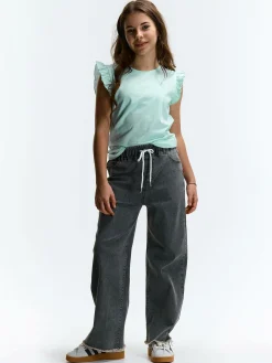 GATE Bawełniana koszulka z falbankami|Dzieci Dziewczynki·Koszulki I Topy