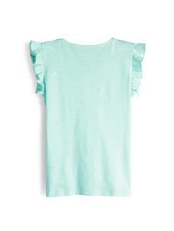 GATE Bawełniana koszulka z falbankami|Dzieci Dziewczynki·Koszulki I Topy