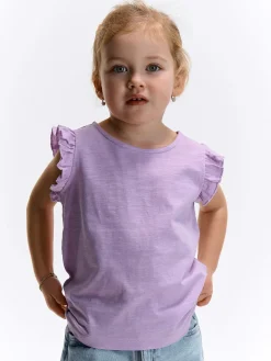 GATE Bawełniana koszulka z falbankami|Dzieci Dziewczynki·Koszulki I Topy