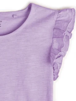 GATE Bawełniana koszulka z falbankami|Dzieci Dziewczynki·Koszulki I Topy