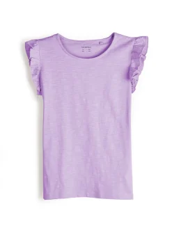 GATE Bawełniana koszulka z falbankami|Dzieci Dziewczynki·Koszulki I Topy