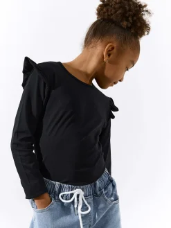 GATE Bawełniana koszulka z falbankami|Dzieci Dziewczynki·Koszulki I Topy