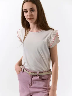 GATE Bawełniana koszulka z falbankami|Dzieci Dziewczynki·Koszulki I Topy