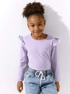 GATE Bawełniana koszulka z falbankami|Dzieci Dziewczynki·Koszulki I Topy