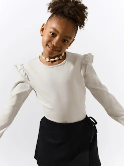 GATE Bawełniana koszulka z falbankami|Dzieci Dziewczynki·Koszulki I Topy