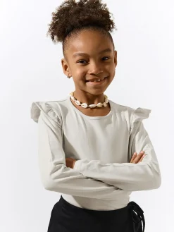 GATE Bawełniana koszulka z falbankami|Dzieci Dziewczynki·Koszulki I Topy