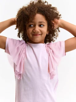 GATE Bawełniana koszulka z falbankami|Dzieci Dziewczynki·Koszulki I Topy