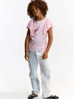 GATE Bawełniana koszulka z falbankami|Dzieci Dziewczynki·Koszulki I Topy