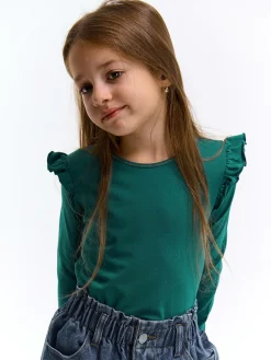 GATE Bawełniana koszulka z falbankami|Dzieci Dziewczynki·Koszulki I Topy