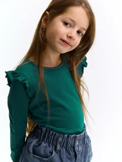 GATE Bawełniana koszulka z falbankami|Dzieci Dziewczynki·Koszulki I Topy