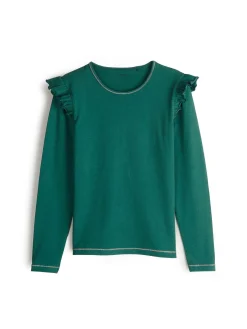 GATE Bawełniana koszulka z falbankami|Dzieci Dziewczynki·Koszulki I Topy