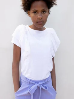 GATE Bawełniana koszulka z falbankami|Dzieci Dziewczynki·Koszulki I Topy