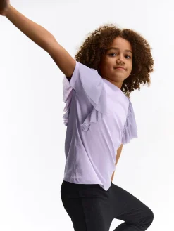 GATE Bawełniana koszulka z falbankami|Dzieci Dziewczynki·Koszulki I Topy