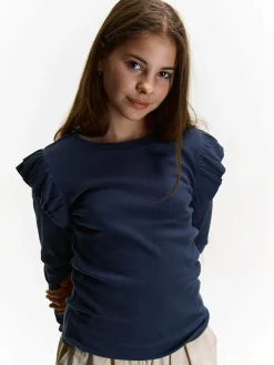 GATE Bawełniana koszulka z falbankami|Dzieci Dziewczynki·Koszulki I Topy