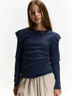 GATE Bawełniana koszulka z falbankami|Dzieci Dziewczynki·Koszulki I Topy