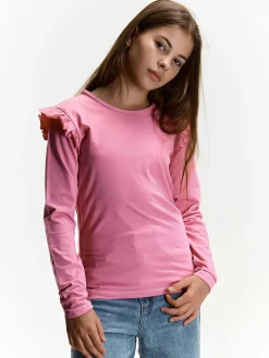 GATE Bawełniana koszulka z falbankami|Dzieci Dziewczynki·Koszulki I Topy