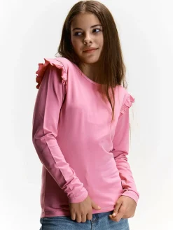 GATE Bawełniana koszulka z falbankami|Dzieci Dziewczynki·Koszulki I Topy