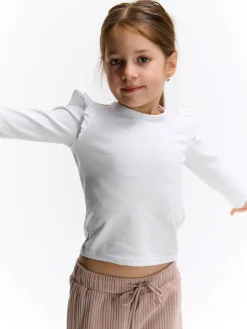 GATE Bawełniana koszulka z falbankami|Dzieci Dziewczynki·Koszulki I Topy