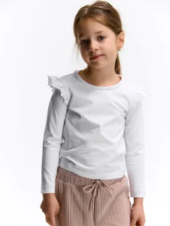 GATE Bawełniana koszulka z falbankami|Dzieci Dziewczynki·Koszulki I Topy