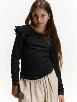 GATE Bawełniana koszulka z falbankami|Dzieci Dziewczynki·Koszulki I Topy