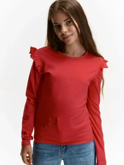 GATE Bawełniana koszulka z falbankami|Dzieci Dziewczynki·Koszulki I Topy