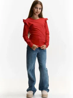 GATE Bawełniana koszulka z falbankami|Dzieci Dziewczynki·Koszulki I Topy