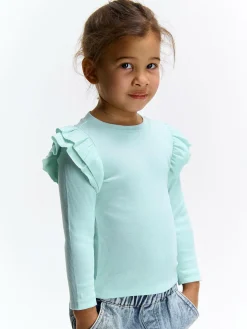 GATE Bawełniana koszulka z falbankami|Dzieci Dziewczynki·Koszulki I Topy