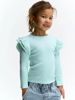 GATE Bawełniana koszulka z falbankami|Dzieci Dziewczynki·Koszulki I Topy