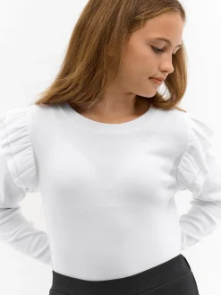 GATE Bawełniana koszulka z falbankami|Dzieci Dziewczynki·Koszulki I Topy