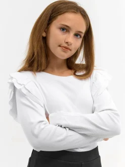 GATE Bawełniana koszulka z falbankami|Dzieci Dziewczynki·Koszulki I Topy