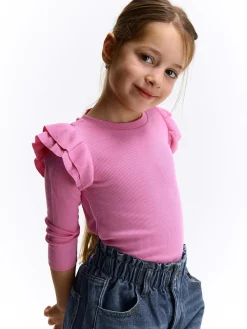 GATE Bawełniana koszulka z falbankami|Dzieci Dziewczynki·Koszulki I Topy