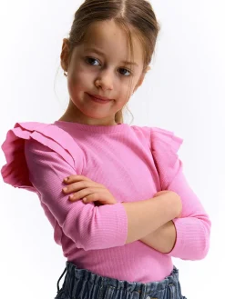 GATE Bawełniana koszulka z falbankami|Dzieci Dziewczynki·Koszulki I Topy