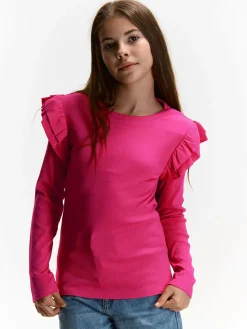 GATE Bawełniana koszulka z falbankami|Dzieci Dziewczynki·Koszulki I Topy