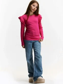 GATE Bawełniana koszulka z falbankami|Dzieci Dziewczynki·Koszulki I Topy