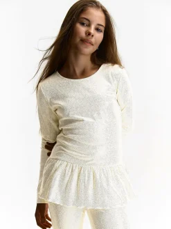 GATE Bawełniana koszulka z falbanką|Dzieci Dziewczynki·Koszulki I Topy