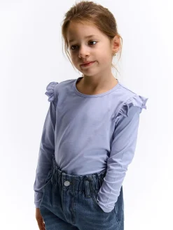 GATE Bawełniana koszulka z falbankami|Dzieci Dziewczynki·Koszulki I Topy