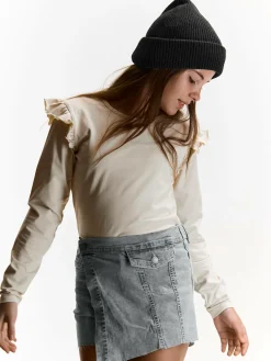 GATE Bawełniana koszulka z falbankami|Dzieci Dziewczynki·Koszulki I Topy