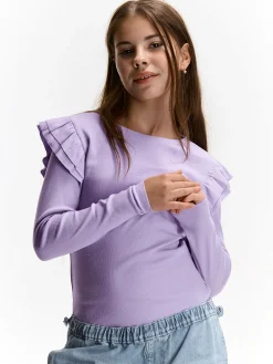 GATE Bawełniana koszulka z falbankami|Dzieci Dziewczynki·Koszulki I Topy