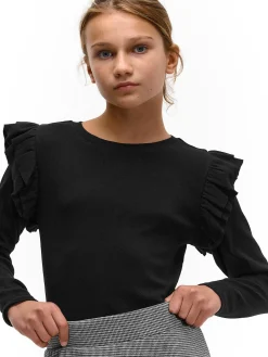 GATE Bawełniana koszulka z falbankami|Dzieci Dziewczynki·Koszulki I Topy