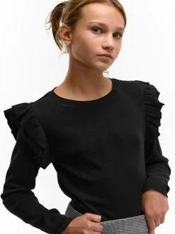 GATE Bawełniana koszulka z falbankami|Dzieci Dziewczynki·Koszulki I Topy