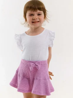 GATE Bawełniana koszulka z falbankami|Dzieci Dziewczynki·Koszulki I Topy