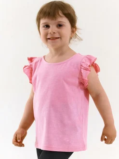 GATE Bawełniana koszulka z falbankami|Dzieci Dziewczynki·Koszulki I Topy