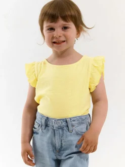 GATE Bawełniana koszulka z falbankami|Dzieci Dziewczynki·Koszulki I Topy