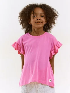 GATE Bawełniana koszulka z falbankami|Dzieci Dziewczynki·Koszulki I Topy