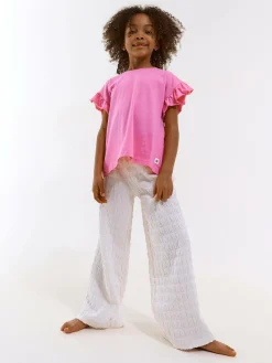 GATE Bawełniana koszulka z falbankami|Dzieci Dziewczynki·Koszulki I Topy