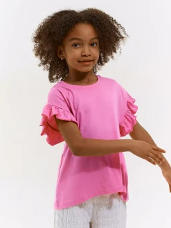 GATE Bawełniana koszulka z falbankami|Dzieci Dziewczynki·Koszulki I Topy