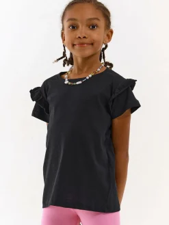GATE Bawełniana koszulka z falbankami|Dzieci Dziewczynki·Koszulki I Topy