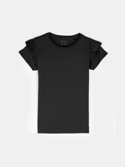 GATE Bawełniana koszulka z falbankami|Dzieci Dziewczynki·Koszulki I Topy