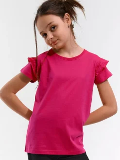 GATE Bawełniana koszulka z falbankami|Dzieci Dziewczynki·Koszulki I Topy